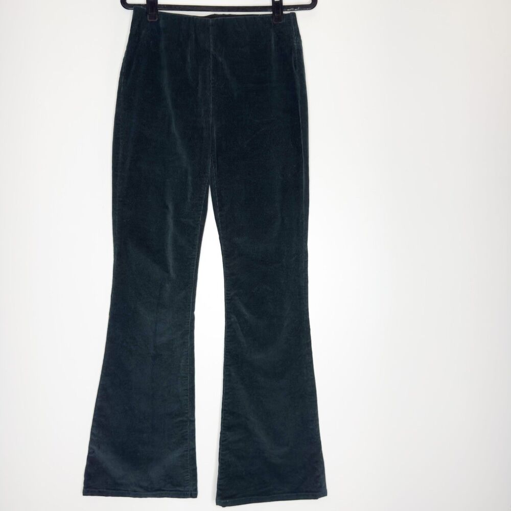 Soft Surroundings High Waist Corduroy Flare Pull On Pants Green Women's Size XS - Picture 7 of 7